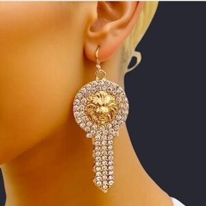 Gold Tassel Earrings with Intricate Design